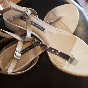 White low heel sandals